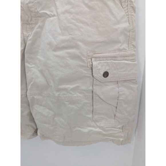 Ruff Hewn Men Beige Flat Front Cotton Blend Cargo Shorts Size 38 - Picture 4 of 10